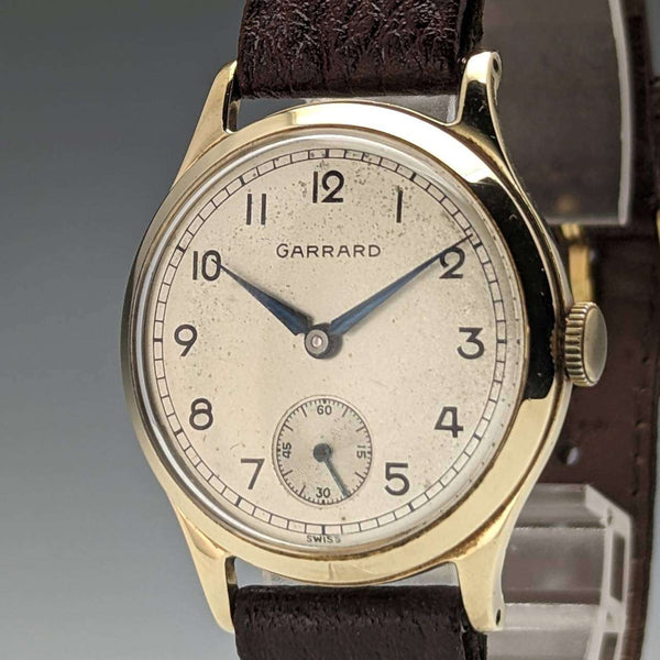 1954 British vintage Garrard K9 solid gold case men's watch works well