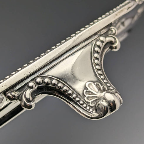 1870年 英国アンティーク 純銀製サルヴァ 直径26cm 523g Henry Holland