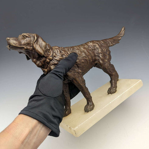フレンチアンティーク 犬型 懐中時計ホルダー 大理石台座 ディスプレイ スタンド