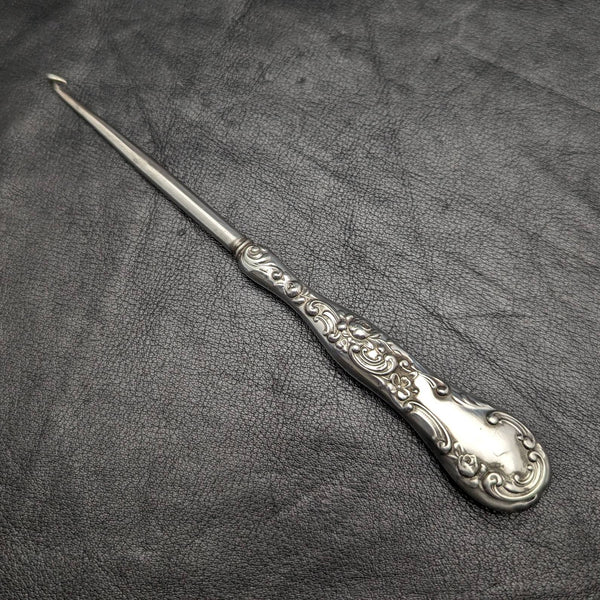 American antique Gorham sterling silver handle button hook