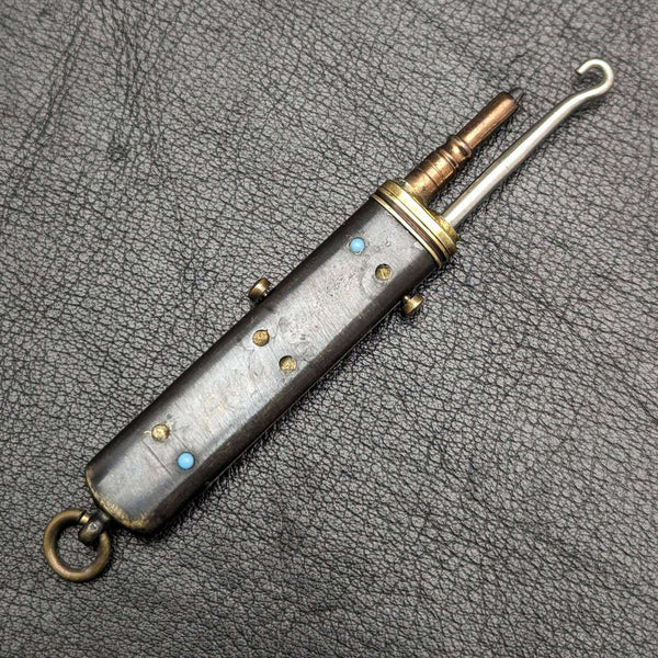 Antique Retractable Multi-Tool Pencil & Hook