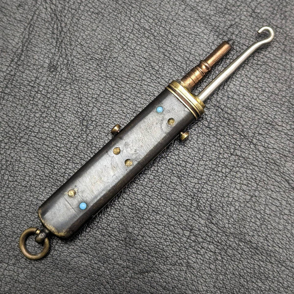 アンティーク 格納式 マルチツール ペンシル & フック