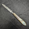 1902 British Antique White Pearl Shell Handle Pure Silver Engraving Blade Folding Pen Knife