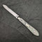 Cuchillo de frutas plegable, antiguo británico, con mango de nácar y hoja de acero inoxidable