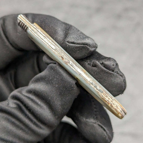 1818年 英国アンティーク 白蝶貝ハンドル 純銀ブレード 折りたたみペンナイフ