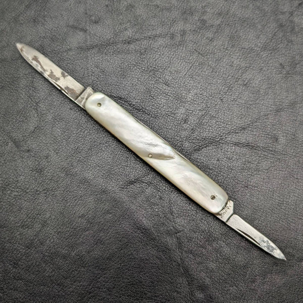 British Antique White Pearl Shell Handle Steel Blade x4 Multi Tool