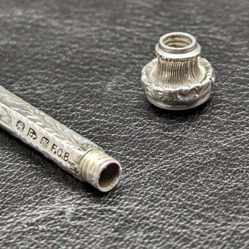 1896年 英国アンティーク 純銀製 シャープペンシル 伸縮式76-96mm マジックペンシル