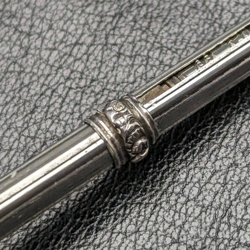 1880年頃 アンティーク 純銀製シャープペンシル 伸縮式77-100mm インタリオ付