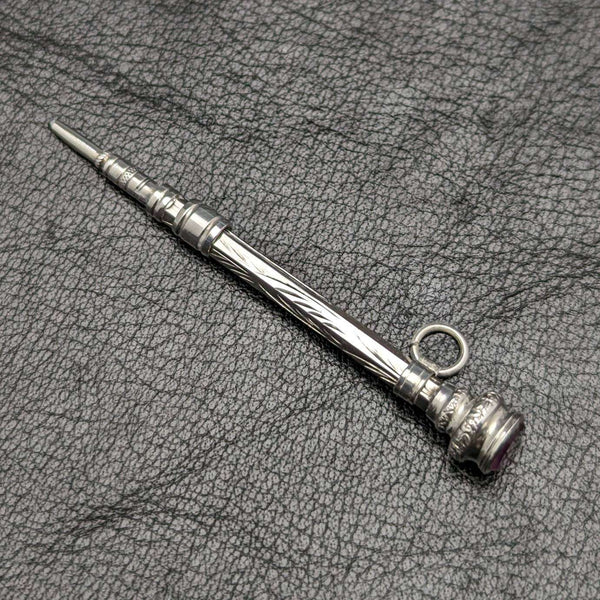 1908 British Antique Sterling Silver Mechanical Pencil Super Small Telescopic 40-55mm Magic Pencil