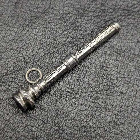1908年 英国アンティーク 純銀製シャープペンシル 超小型 伸縮式40-55mm マジックペンシル