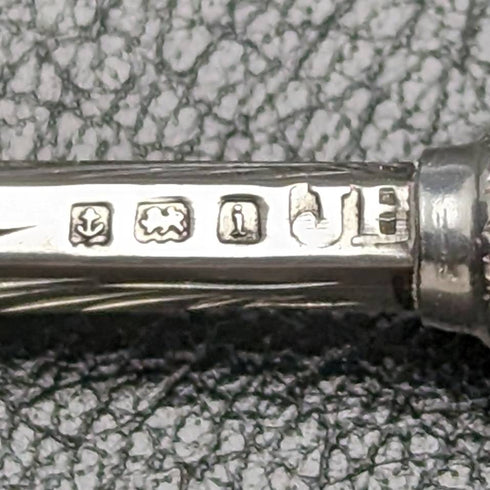 1908年 英国アンティーク 純銀製シャープペンシル 超小型 伸縮式40-55mm マジックペンシル