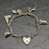 British vintage sterling silver charm bracelet 28g