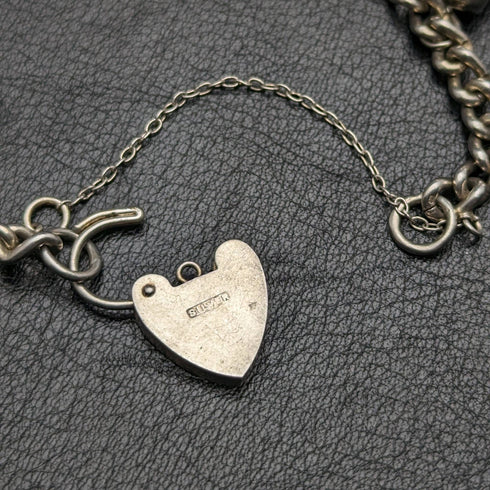British vintage sterling silver charm bracelet 28g