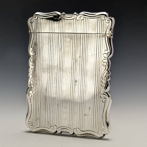 1853年 英国アンティーク 純銀製カードケース 58g Nathaniel Mills