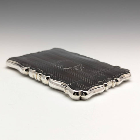 1853年 英国アンティーク 純銀製カードケース 58g Nathaniel Mills