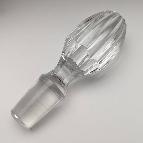 1977年 英国ヴィンテージ カットガラス オーバル型デキャンタ 純銀装飾 1750g