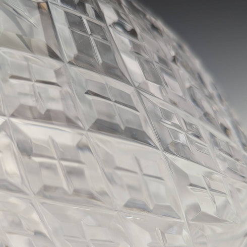 1977年 英国ヴィンテージ カットガラス オーバル型デキャンタ 純銀装飾 1750g