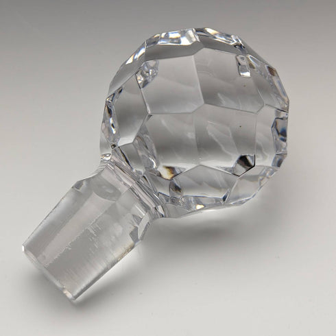 1977年 英国ヴィンテージ カットガラス 角型デキャンタ 純銀装飾 2000g