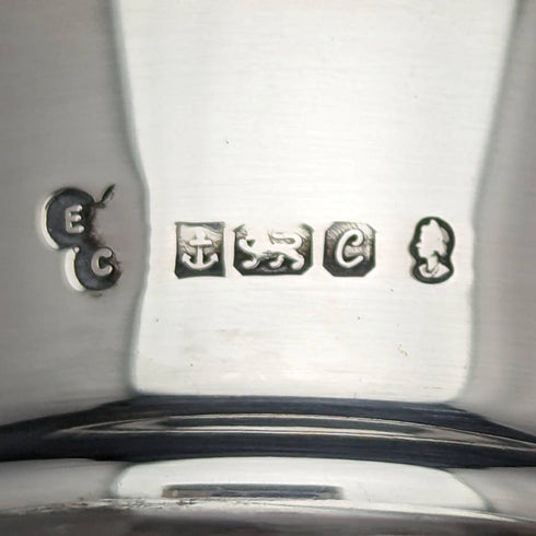 1977年 英国ヴィンテージ カットガラス 角型デキャンタ 純銀装飾 2000g