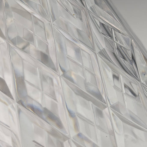 1977年 英国ヴィンテージ カットガラス 角型デキャンタ 純銀装飾 2000g