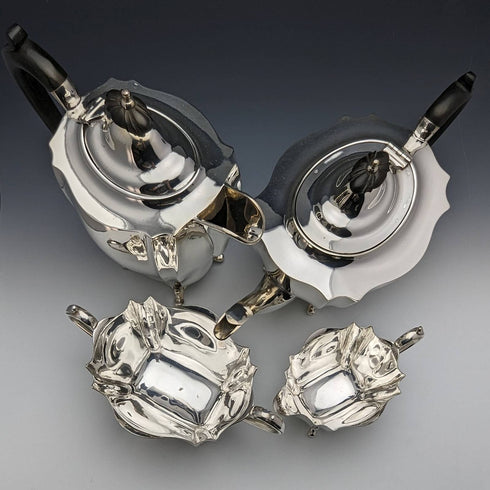 1906 British Antique Silver Plated Teapot Set of 4 George Gordon