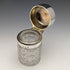 1896 British antique pure silver lid cut glass jar 300g