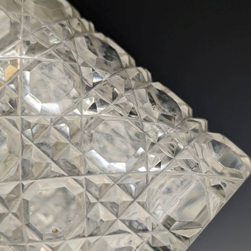 1896 British antique pure silver lid cut glass jar 300g