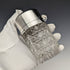 1896 British antique pure silver lid cut glass jar 300g