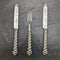 British Antique Solid Silver Handle Cutlery (Knife x2 Fork x1) MARTIN HALL