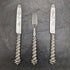 British Antique Solid Silver Handle Cutlery (Knife x2 Fork x1) MARTIN HALL