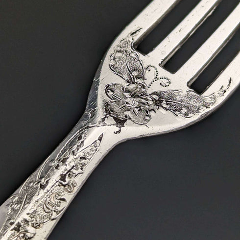 British Antique Solid Silver Handle Cutlery (Knife x2 Fork x1) MARTIN HALL