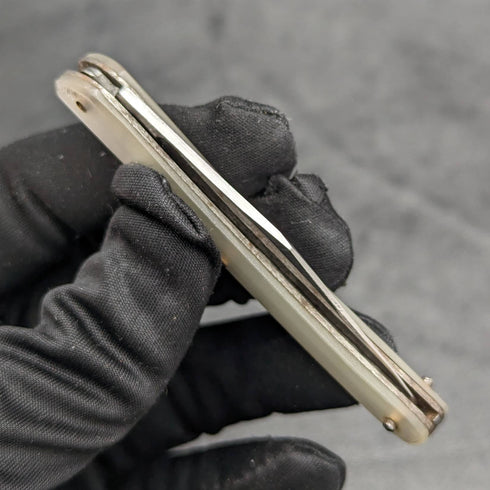 英国アンティーク 白蝶貝ハンドル ステンレスブレード 折りたたみペンナイフ