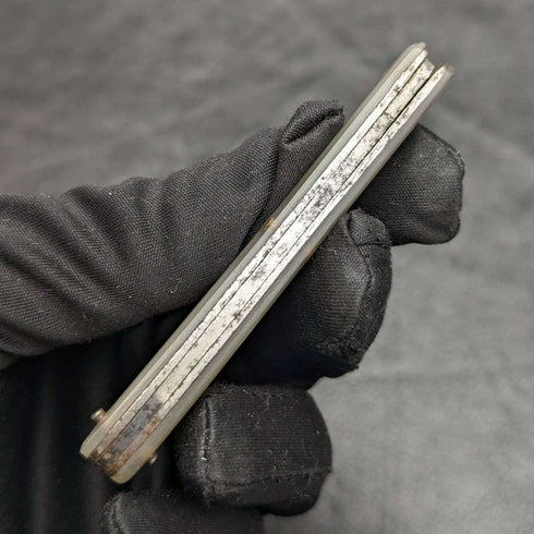 British Antique White Pearl Shell Handle Stainless Blade Folding Pen Knife