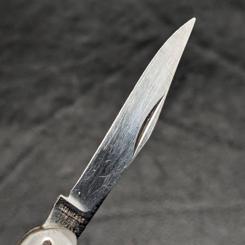 英国アンティーク 白蝶貝ハンドル ステンレスブレード 折りたたみペンナイフ