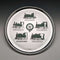 British Vintage Chrome Plate Tray Locomotive Design Diameter 30cm