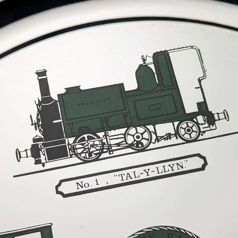 British Vintage Chrome Plate Tray Locomotive Design Diameter 30cm