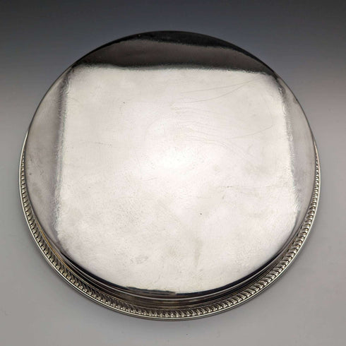 British Vintage Silver Plate Gallery Tray Diameter 28cm Paper Boxed