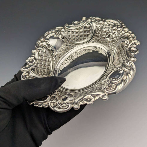 1972 British Vintage Sterling Silver Dish 88g Pinder Brothers
