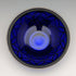 British vintage silver plate dish with blue glass liner