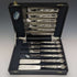 1975 British vintage sterling silver handle table cutlery 6 pair set in case