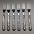 1975 British vintage sterling silver handle table cutlery 6 pair set in case