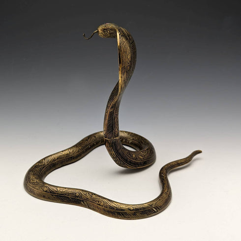 アンティーク コブラ型 真鍮製 懐中時計ホルダー ディスプレイスタンド 高さ15cm