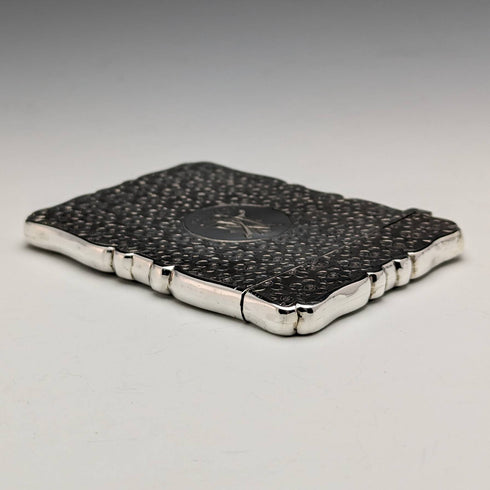 1897 British antique sterling silver card case 58g Frederick Marson