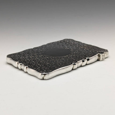 1897 British antique sterling silver card case 58g Frederick Marson