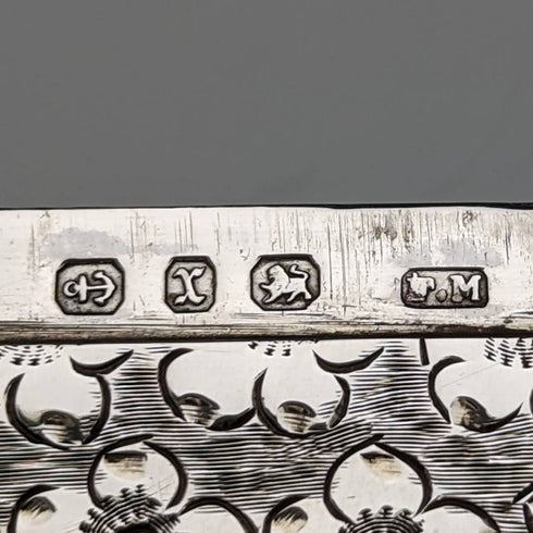 1897 British antique sterling silver card case 58g Frederick Marson