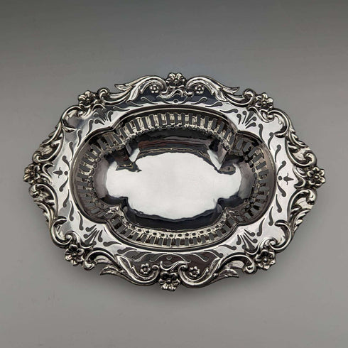 1903 British Antique Sterling Silver Bonbon Dish 80g William Hutton