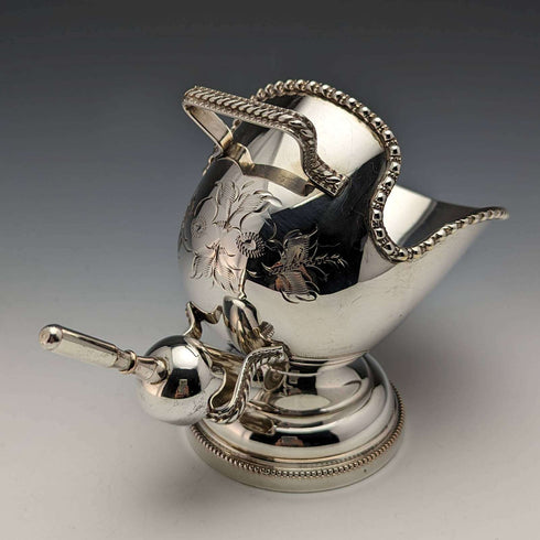British vintage silver plate sugar bowl coal container design