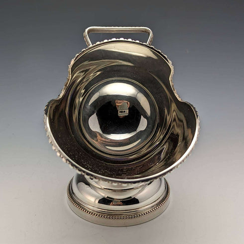 British vintage silver plate sugar bowl coal container design