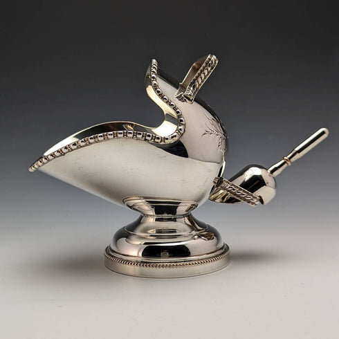 英国ヴィンテージ シルバープレート製 シュガーボウル 石炭入れデザイン