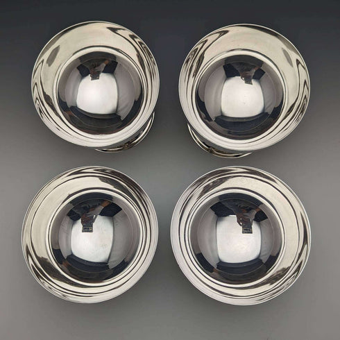 Set of 4 British Vintage Silver Plated Ice Cream Bowls